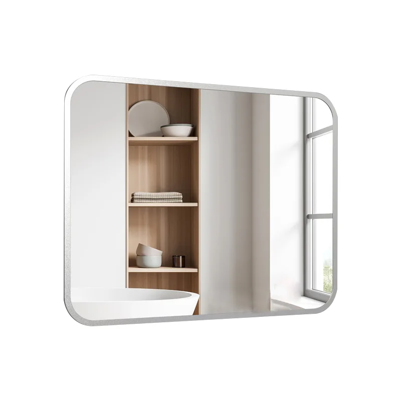 Bathroom Vanity Mirror for Over Sink 40" x 32" Rectangle Silver Mirror with Round Corner for Bedroom Seamless Anti-Rust Polymer Coated Shatterproof Glass (Horizontally/Vertically)