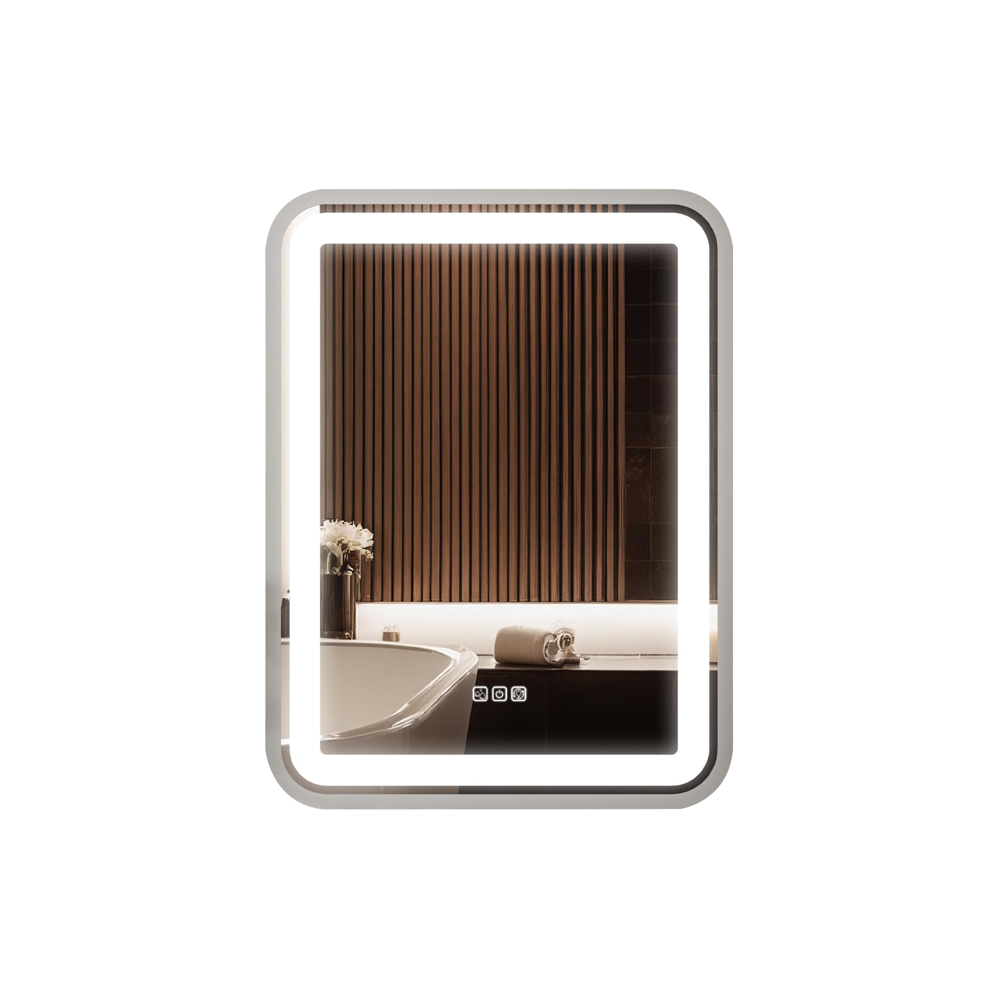 Bathroom Vanity Mirror with Light for Wall Smart LED 36x28 Frame Makeup Mirror for Over Sink Dimmable 3 Colors Temperature Anti-Fog Memory Function Vertical & Horizontal