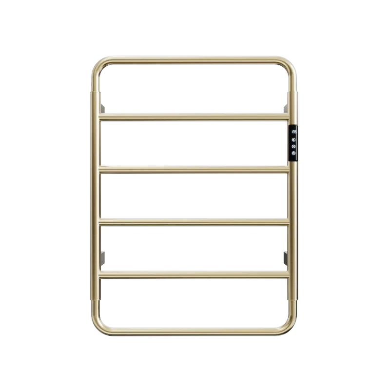 18.7" Heated Towel Rack for Bathroom,Wall Mounted with Intelligent Touch Screen Timer, 6-Bar Towel Warmer, 304 Stainless Steel Polished, Plug-in/Hard-Wired