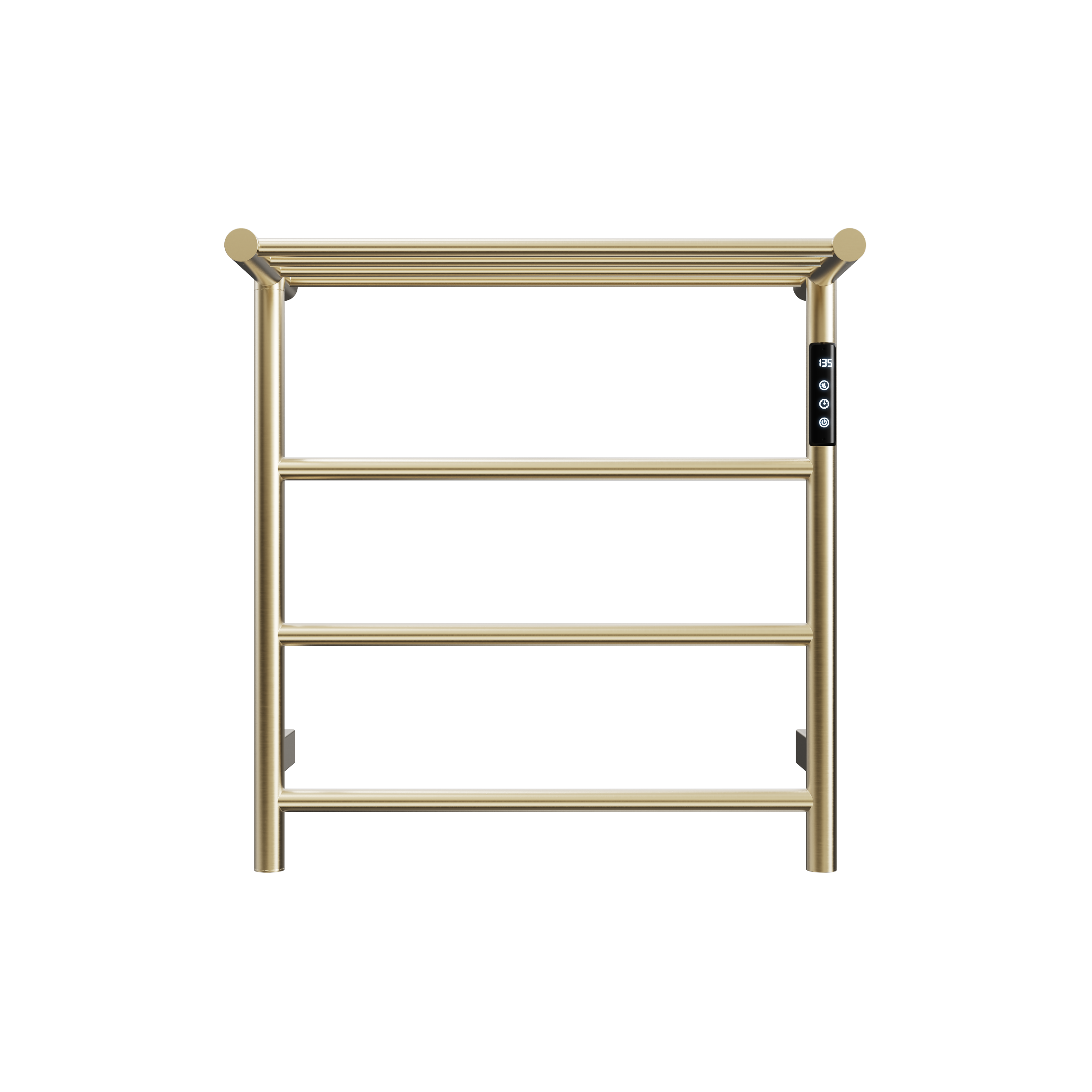 Heated Towel Rack with Top Shelf, 3-Bar Towel Wall MountedWarmer for Bathroom with Intelligent Touch Screen Timer, 304 Stainless Steel Polished, Plug-in/Hard-Wired