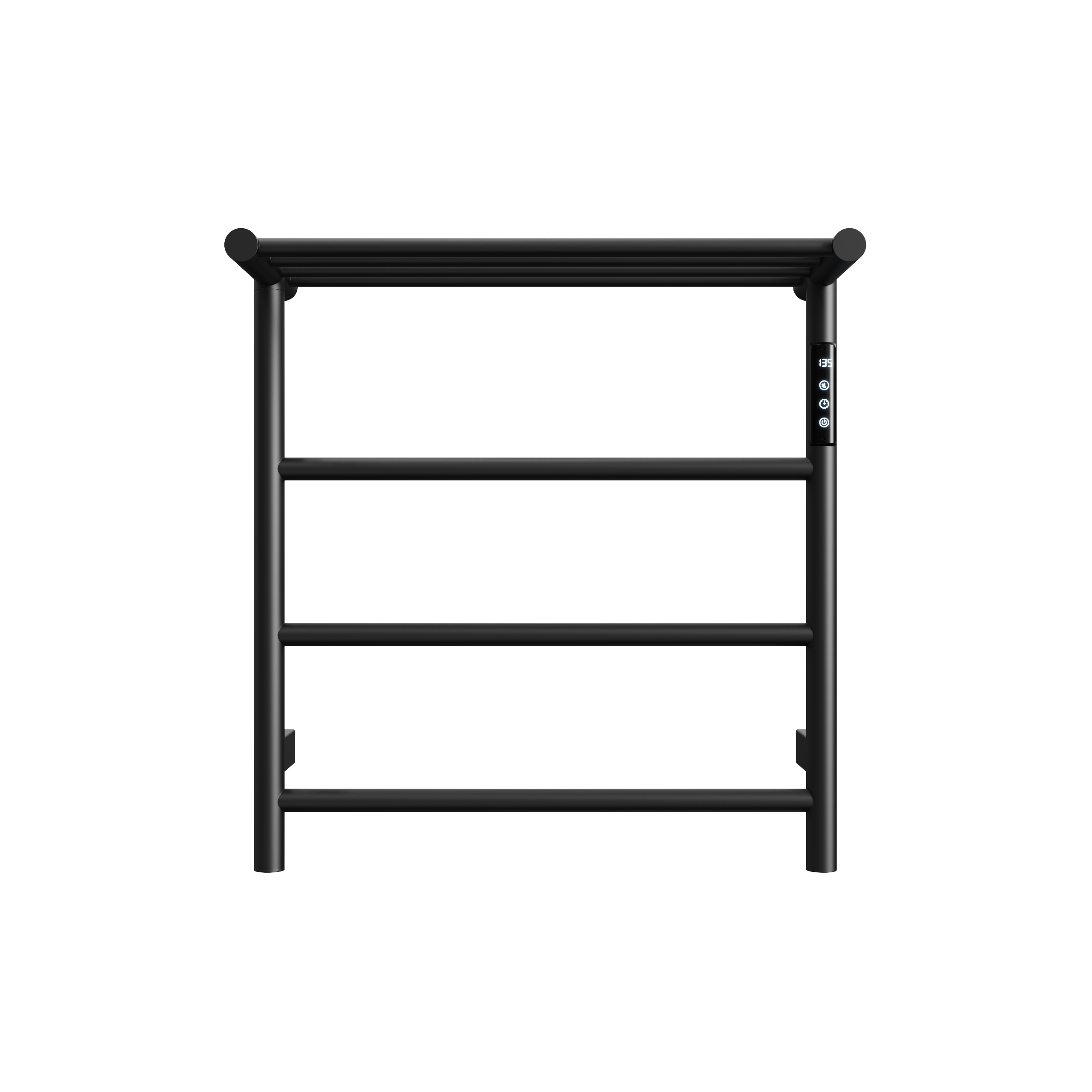 Heated Towel Rack with Top Shelf, 3-Bar Towel Wall MountedWarmer for Bathroom with Intelligent Touch Screen Timer, 304 Stainless Steel Polished, Plug-in/Hard-Wired