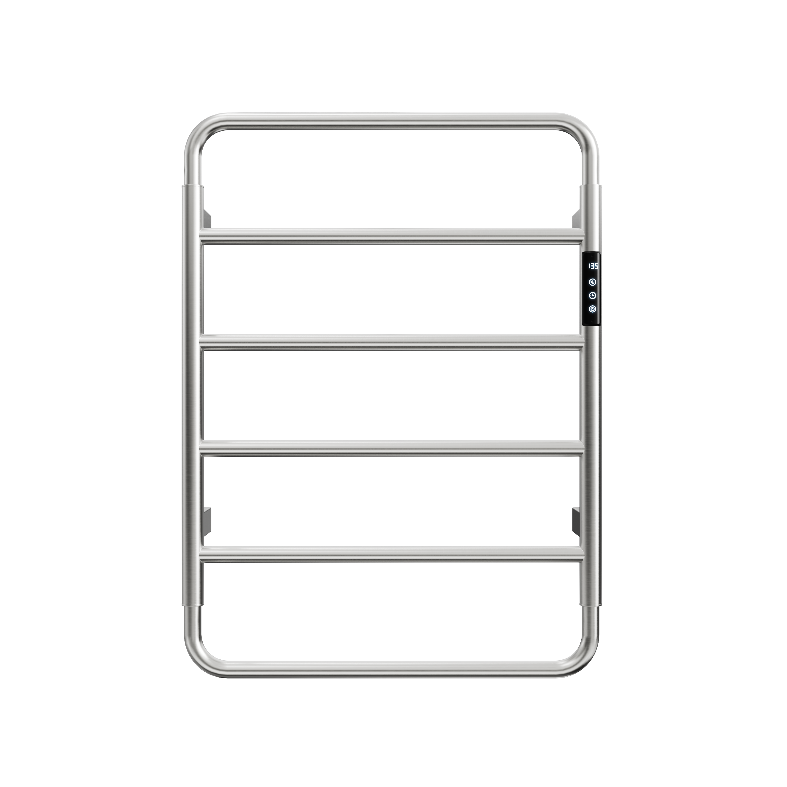 18.7" Heated Towel Rack for Bathroom,Wall Mounted with Intelligent Touch Screen Timer, 6-Bar Towel Warmer, 304 Stainless Steel Polished, Plug-in/Hard-Wired