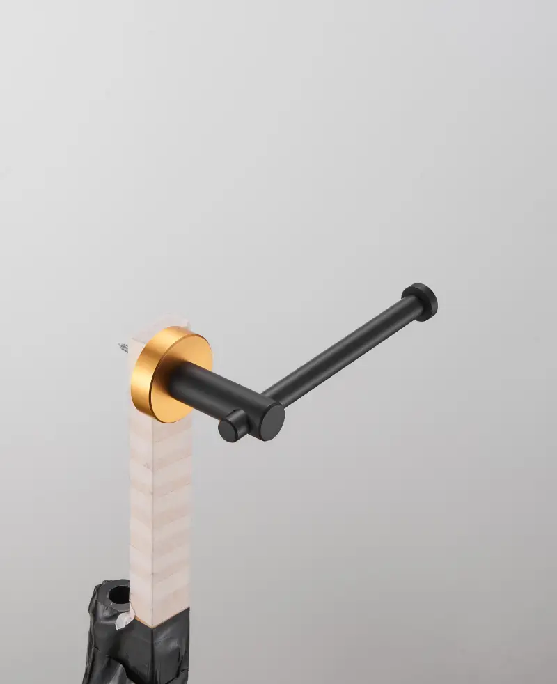 Bathroom Hardware Set, Thicken Space Aluminum 3 PCS Towel bar Set- Black Gold 16-27 in Adjustable Bathroom Accessories Set