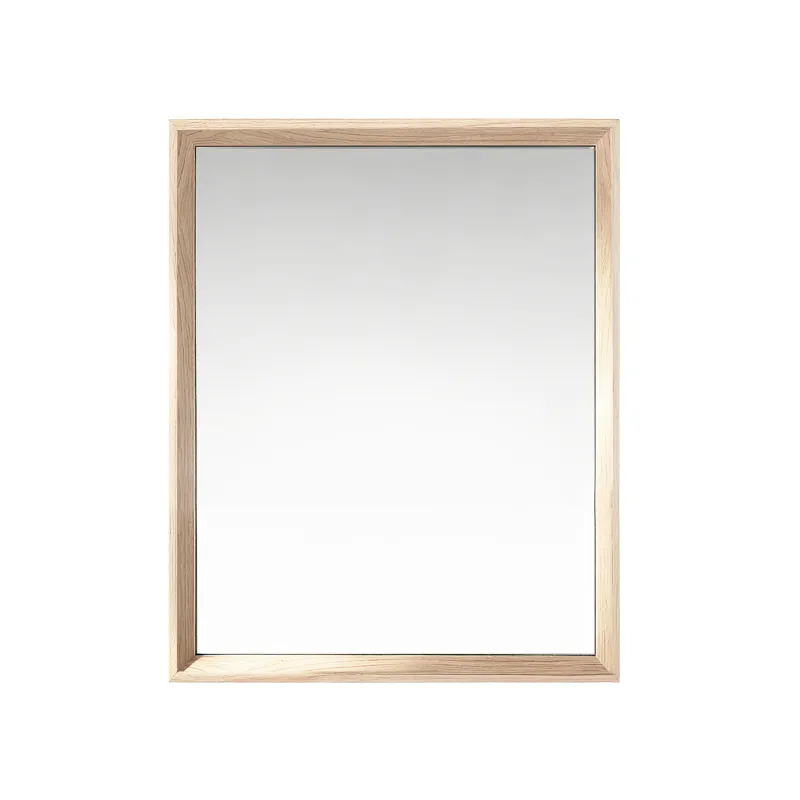 16x20 Inch Rectangle Wall Mirror, Modern Oak Wood Polystyrene Frame Bathroom Mirror, Distortion Free Tempered Safety Glass Anti-Desilvering Mold-Free Vanity Mirror