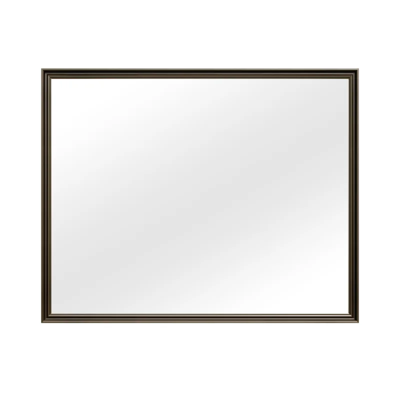 32x40 Inch Rectangle Wall Mirror, Vintage Black Polystyrene Frame Bathroom Mirror, Distortion Free Tempered Safety Glass Anti-Desilvering Mold-Free Vanity Mirror