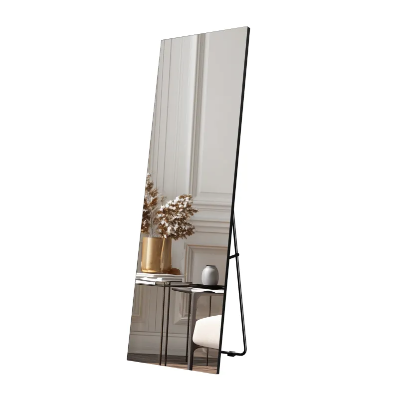 18x56 Inch Rounded Rectangle Wall Mirror, Modern Frameless LED Bathroom Mirror, Distortion Free Tempered Safety Glass Vanity Mirror for Bedroom Dressing Room