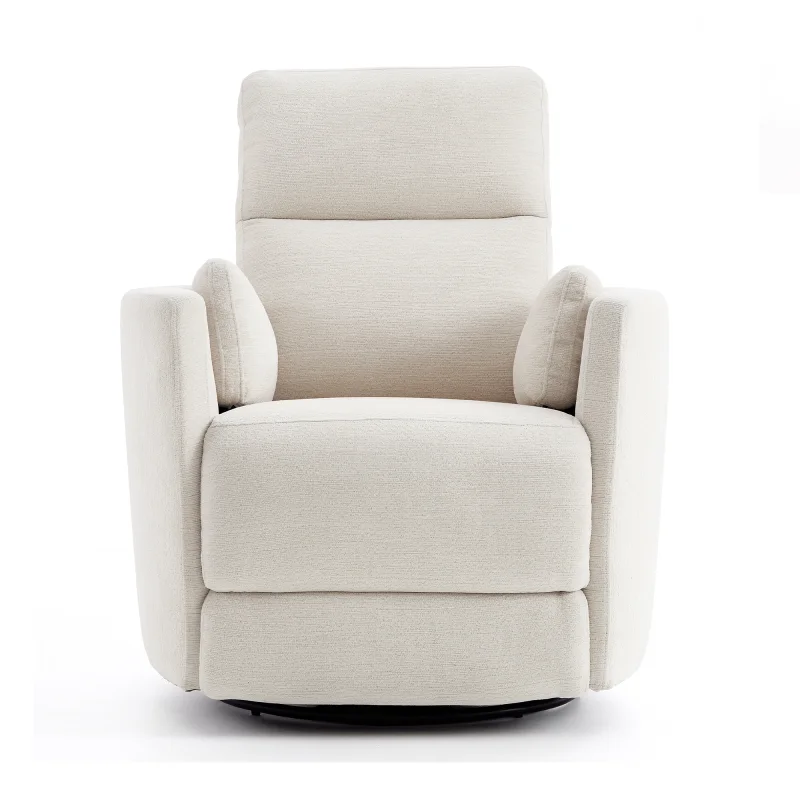 Chenille Power Swivel Rocker Recliner with Independent Backrest & Footrest Control
