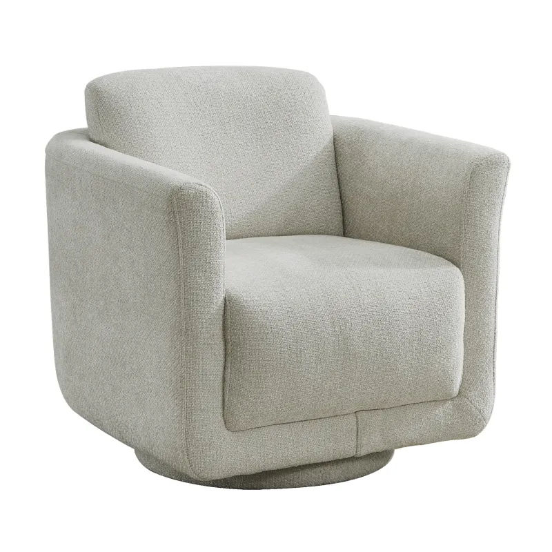 33" Chenille 360° Swivel Barrel Chair, No Assembly Required