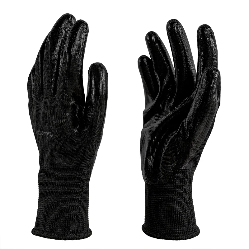 Black PU Coated Seamless Knit Grip,Smooth Grip on Palm & Fingers, Ideal for Light General Duty Work, Gardening, Landscaping, Construction, Mechanic, Warehouse 8 Pairs.