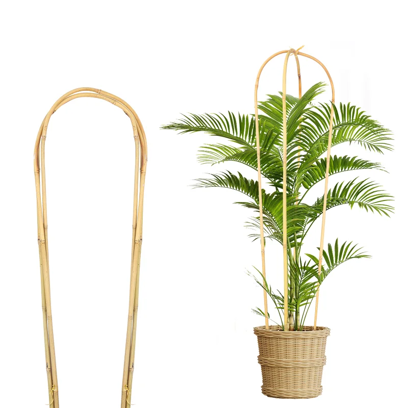 3FT 3pcs Natural U-Hoops Bamboo Trellis U-Shaped Garden Trellis for Climbing Plants, Vines, Ivy, Flowers, and Potted Plants