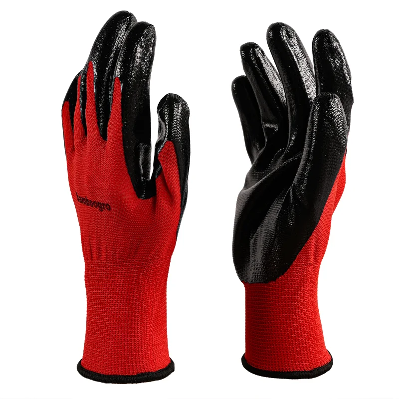 Red PU Coated Seamless Knit Grip,Smooth Grip on Palm & Fingers, Ideal for Light General Duty Work, Gardening, Landscaping, Construction, Mechanic, Warehouse 8 Pairs.