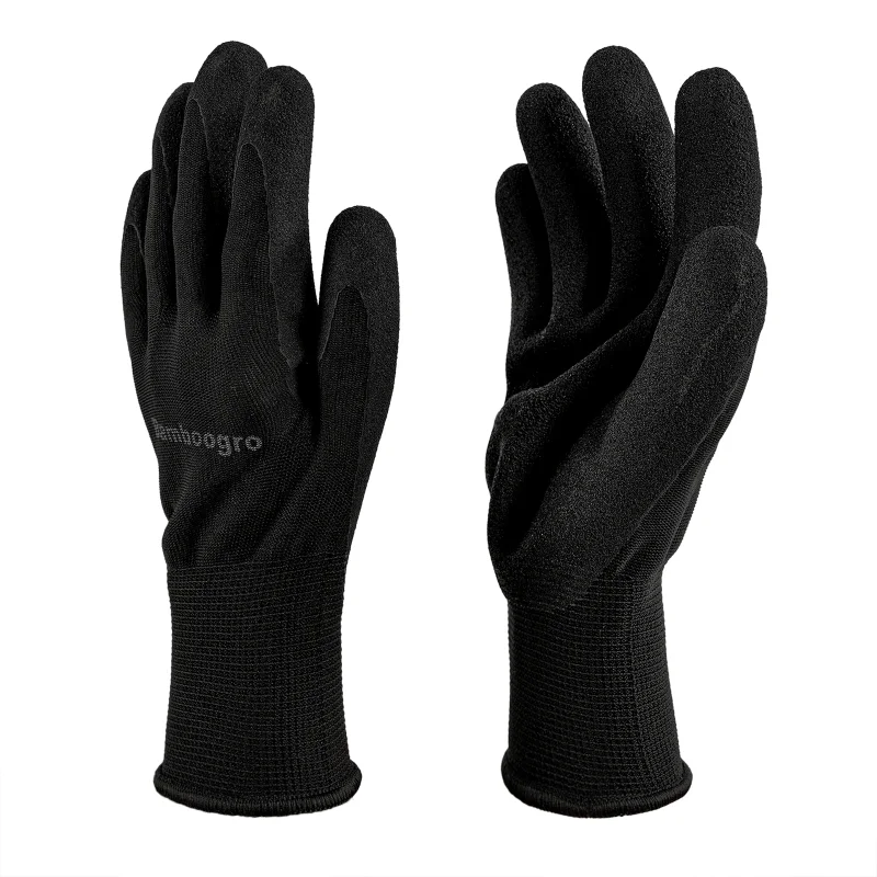 Black NGG Foam Nitrile Coated Seamless Knit Gloves, Micro Matte Anti-Slip Palm, Ideal for General Work, Gardening, Construction, Mechanic, Warehouse 6 Pairs
