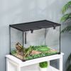 PawHut Glass Reptile Terrarium Insect Breeding Tank Vivarium Habitats with Thermometer for Lizards, Horned Frogs, Snakes, Spiders - Large 50 x 30 x 35cm