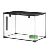 PawHut Glass Reptile Terrarium Insect Breeding Tank Vivarium Habitats with Thermometer for Lizards, Horned Frogs, Snakes, Spiders - Large 50 x 30 x 35cm