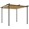 3 x 3 m Garten-Pergola mit verstellbarem Dach, Metallrahmen, UPF30+ Schutz, Sonnendach für Veranda, Terrasse, Beige