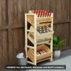 Getränkekistenregal für 3 Getränkekisten Getränkeregal Holz Kistenregal mit 3 Ebenen 56 x 32 x 112 cm Naturholz