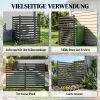 Gartenzaun 2 Paneele 91 x 152 cm Metall Sichtschutzzaun mit Pfosten & Schutzkappen rostfreie Schwarz