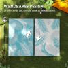 Outdoor Teppich wendbarer robuster Wetterfest Outdoorteppich mit Tragetasche Bodenankern 274 x 182 cm Hellblau+Weiß