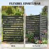 Gartenzaun 2 Paneele 91 x 152 cm Metall Sichtschutzzaun mit Pfosten & Schutzkappen rostfreie Schwarz