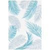 Outdoor Teppich wendbarer robuster Wetterfest Outdoorteppich mit Tragetasche Bodenankern 274 x 182 cm Hellblau+Weiß