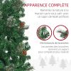 HOMCOM 6.5FT Tall Pencil Slim Artificial Christmas Tree with Realistic Branches, Tip Count and Pine Cones, Pine Needles Tree, Xmas Decoration, Green