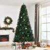 HOMCOM Sapin de Noël Artificiel 240H cm 1499 Branches épines Imitation Nordmann Grand réalisme Vert