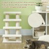 PawHut Dog Steps for Bed 4 Step Pet Stairs for Sofa Dog Cat Climb Ladder 63x43x60 cm Cream