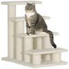 PawHut Dog Steps for Bed 4 Step Pet Stairs for Sofa Dog Cat Climb Ladder 63x43x60 cm Cream