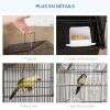 PawHut Metal Bird Cage with Plastic Swing Perch Food Container Tray Handle for Finch Canary Budgie 43.5 x 33 x 63 cm, Black