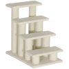 PawHut Dog Steps for Bed 4 Step Pet Stairs for Sofa Dog Cat Climb Ladder 63x43x60 cm Cream