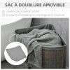 HOMCOM Bamboo Laundry Basket with Lid, 55 Litres Laundry Hamper with Removable Washable Lining,  Corner Washing Baskets, 38 x 38 x 57cm, Grey
