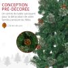 HOMCOM 6.5FT Tall Pencil Slim Artificial Christmas Tree with Realistic Branches, Tip Count and Pine Cones, Pine Needles Tree, Xmas Decoration, Green