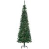 HOMCOM 6.5FT Tall Pencil Slim Artificial Christmas Tree with Realistic Branches, Tip Count and Pine Cones, Pine Needles Tree, Xmas Decoration, Green