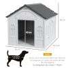 Plastic Weather-Resistant Dog House, for Indoors and Outdoors, Medium Dogs - Grey