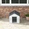 Plastic Weather-Resistant Dog House, for Indoors and Outdoors, Medium Dogs - Grey