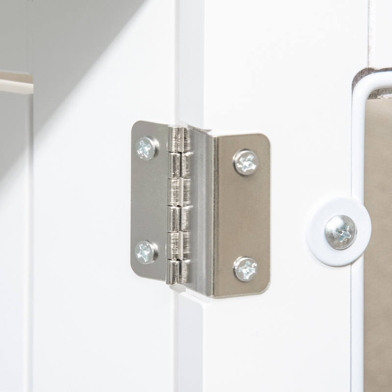 PawHut Cage pour chien animaux 2 en 1 table d'appoint meuble cage chien intérieur avec 2 portes verrouillables - dim. 76L x 54.5l x 56H cm - Métal et MDF