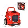 HOMCOM Camion mécano 2 en 1 - Jouet Bricolage Enfant - Établi Enfant - Jeu d'imitation mécanicien - Nombreux Accessoires Total de 61 pièces - Effets sonores et Lumineux - PP ABS Rouge