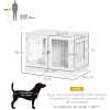 PawHut Cage pour chien animaux 2 en 1 table d'appoint meuble cage chien intérieur avec 2 portes verrouillables - dim. 76L x 54.5l x 56H cm - Métal et MDF