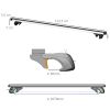 HOMCOM Barres de toit de voiture transversales porte-bagage verrouillables 2 clés fournies alliage d'aluminium 123,5 x 5,5 x 7 cm argenté et noir