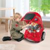 HOMCOM Camion mécano 2 en 1 - Jouet Bricolage Enfant - Établi Enfant - Jeu d'imitation mécanicien - Nombreux Accessoires Total de 61 pièces - Effets sonores et Lumineux - PP ABS Rouge