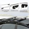 HOMCOM Barres de toit de voiture transversales porte-bagage verrouillables 2 clés fournies alliage d'aluminium 123,5 x 5,5 x 7 cm argenté et noir