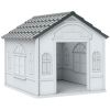 Plastic Weather-Resistant Dog House, for Indoors and Outdoors, Medium Dogs - Grey