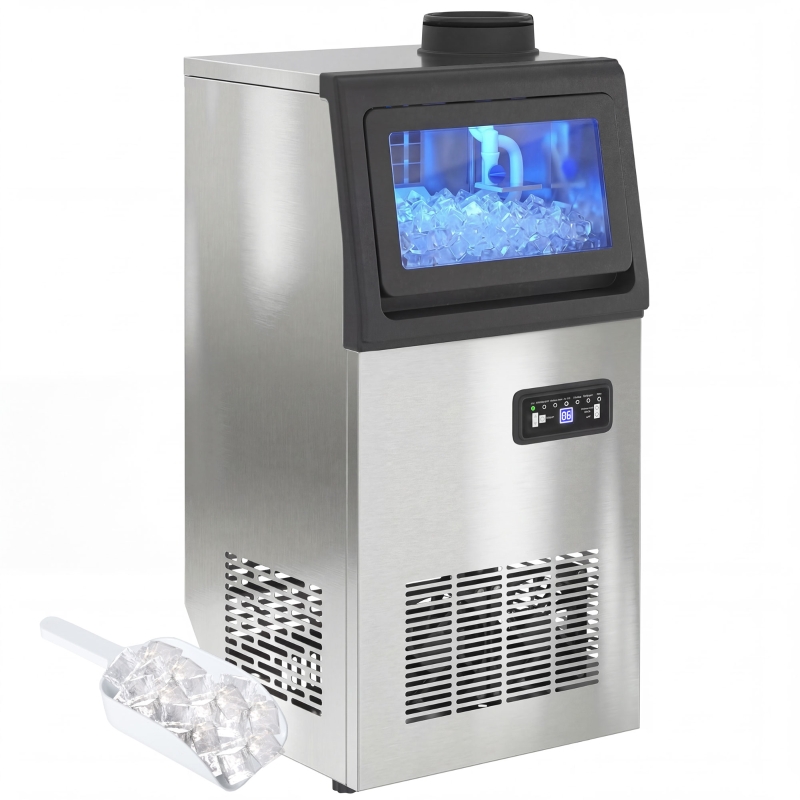Machine à glaçons commerciale 36 kg/24h, acier inoxydable, ice maker ...