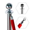 Transenne Elimina Separacode Paletti di Delimitazione con Corde Rosso Acciaio Inox Ф32 x 95CM Argento