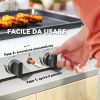 Piastra Barbecue a Gas con 4 Bruciatori da 2.4kw e Piano Antiaderente, 77x44.5x19cm, Argento