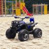 Quad Elettrico per Bambini 3-5 Anni a 12V con Fari e Pedale, in PP e Metallo 100x65x73 cm, Blu