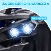 Quad Elettrico per Bambini 3-5 Anni a 12V con Fari e Pedale, in PP e Metallo 100x65x73 cm, Blu