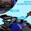 Quad Elettrico per Bambini 3-5 Anni a 12V con Fari e Pedale, in PP e Metallo 100x65x73 cm, Blu