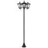  1.8m Traditional Victorian Style 3 Way Head Outdoor Garden Solar Post Lamp Sensor Dimmable LED Lantern Bollard Pathway IP44 – Black