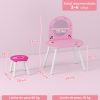 Kids Dressing Table with Mirror and Stool, Girls Vanity Set for Kids Room, Bedroom, Nursery, for Ages 3–6 Years, Pink